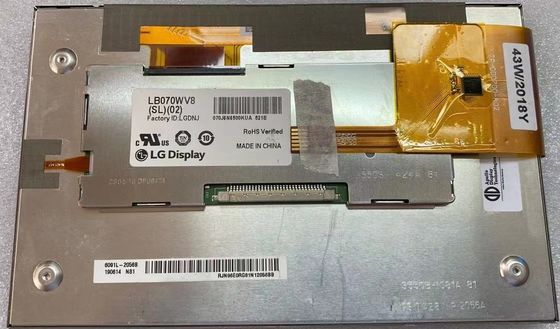 LB070WV8-SL02 LG Display 7,0&quot; EXPOSIÇÃO INDUSTRIAL 133PPI de 800×480 450cd/m2 LCD