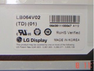 LB064V02-TD01 6,4 polegadas 640×480 250 cd/m2 Ângulo de visão 65/65/50/60 TFT-LCD, LCM