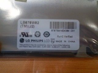 TFT 7,0" LB070W02-TMJ2 220 cd/m2 (tipo) 65/65/45/55 (tipo)