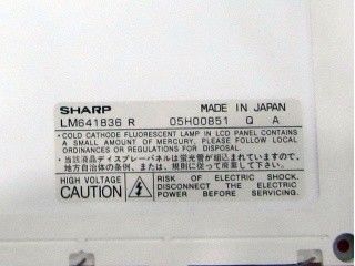 Retângulo LM641836R 640 × 480 9,4 polegadas Sharp TFT LCD Display 191.97 ((W) × 143.97 ((H) mm