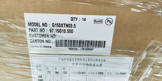 G150XTN03.5 15.0 polegadas 1024×768 XGA 350cd/m2 Ângulo de visão80/80/70/80 AUO TFT LCD