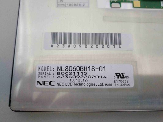 CCFL LVDS NLT 800×600 7,2 polegadas NEC TFT Display 400CD/M2 NL8060BH18-01