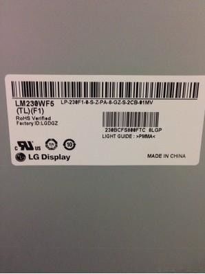 O quadrado Tft de LM230WF5-TLF1 95PPI indica 23,0&quot; motorista de 250cd/M2 WLED
