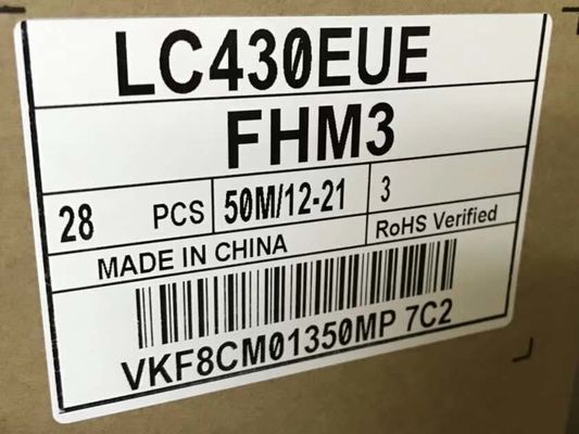 43in 51PPI Quadrado Tft Display 1920×1080 300cd/M2 LC430EUE-FHM3 89/89/89/89 (tipo.)