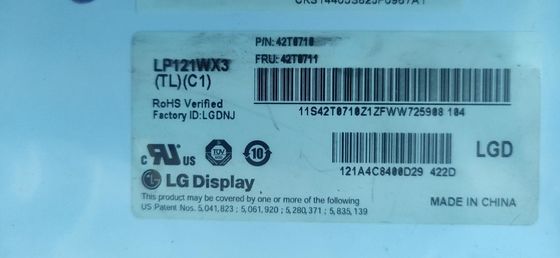 12,1 de” painéis 220cd/m2 LP121WX3-TLC1 1280×800 124PPI WXGA TFT LCD